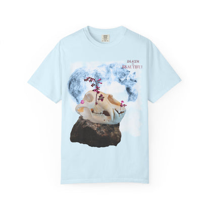 Skull & Bloom T-Shirt — "Death Beautiful" Floral Graphic Tee