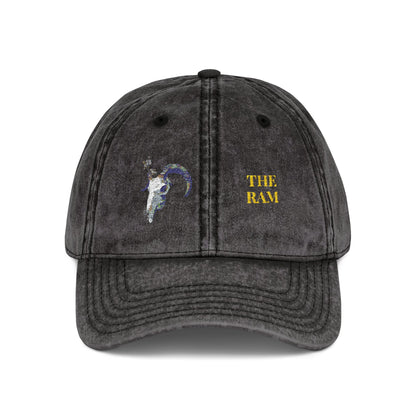 Embroidered Cap - Ram Skull Vintage Design - Death is Beautiful Collection
