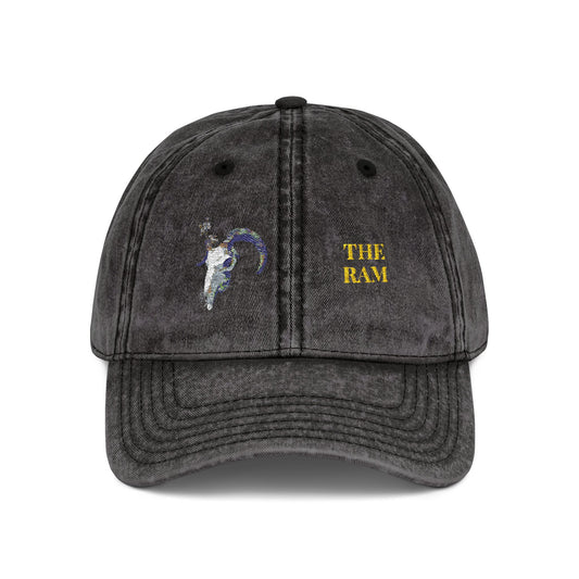 Embroidered Cap - Ram Skull Vintage Design - Death is Beautiful Collection