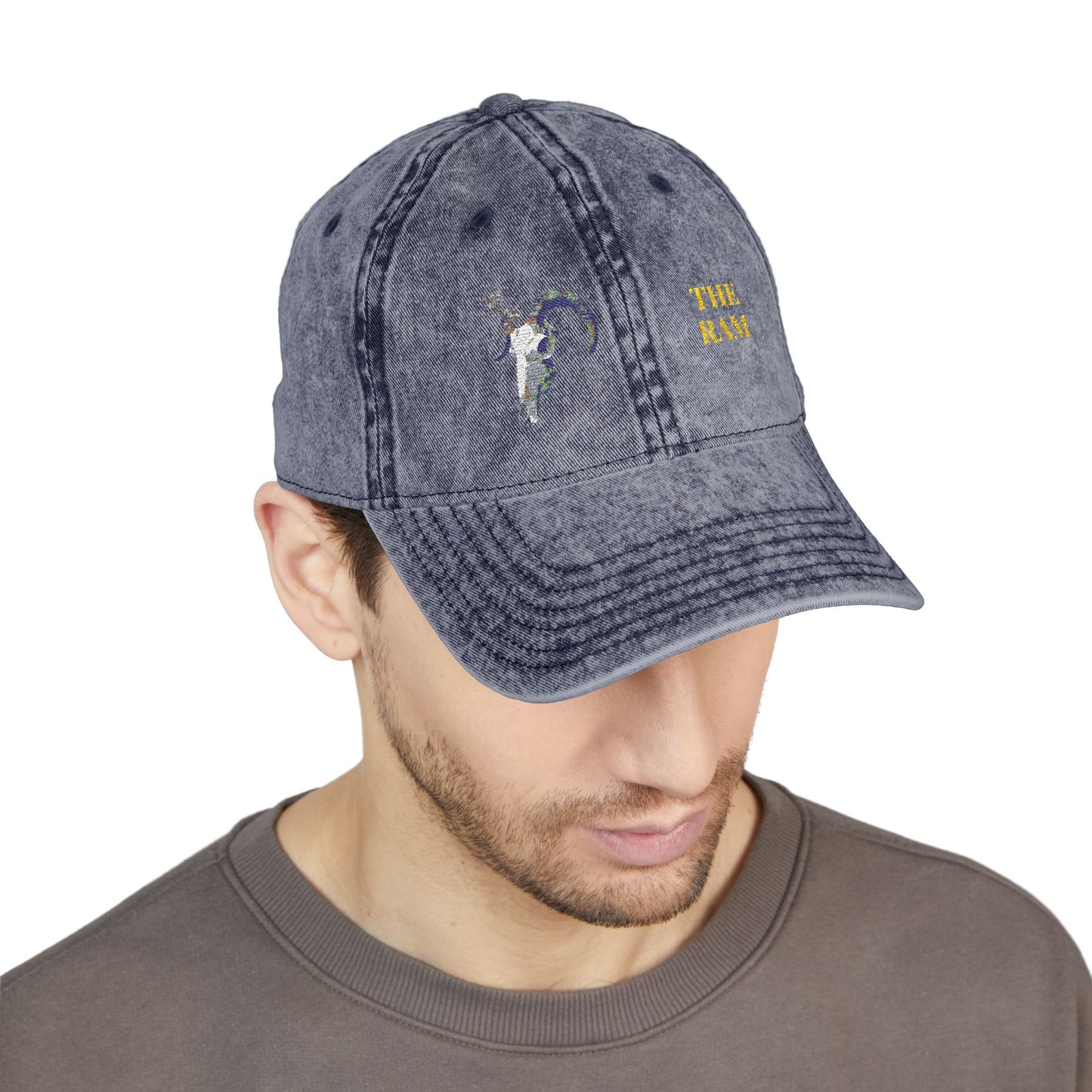 Embroidered Cap - Ram Skull Vintage Design - Death is Beautiful Collection