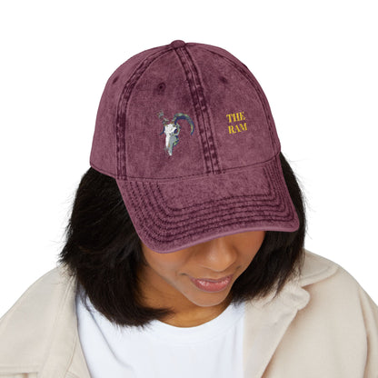 Embroidered Cap - Ram Skull Vintage Design - Death is Beautiful Collection