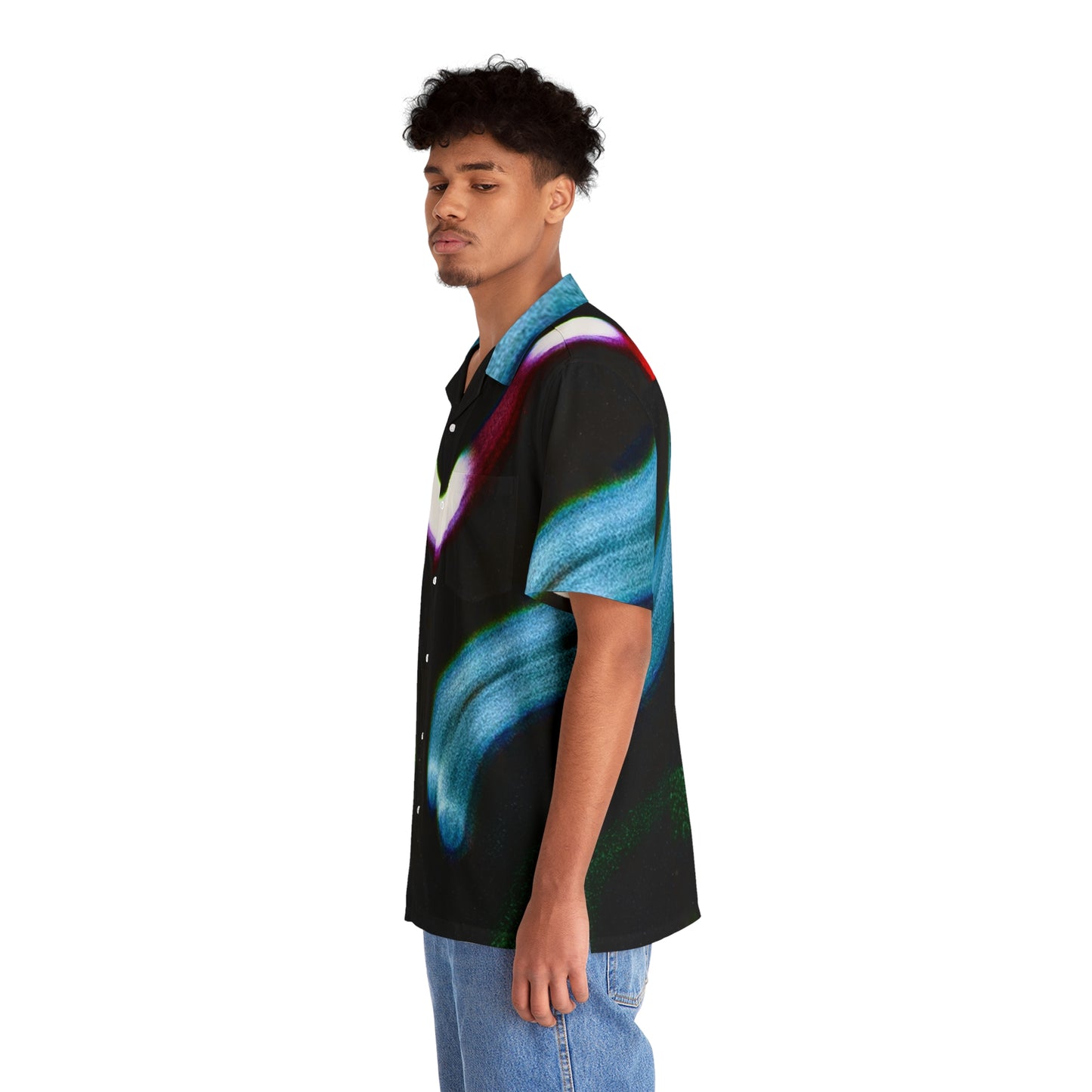 Men's Hawaiian Shirt (AOP) Neon Streaks