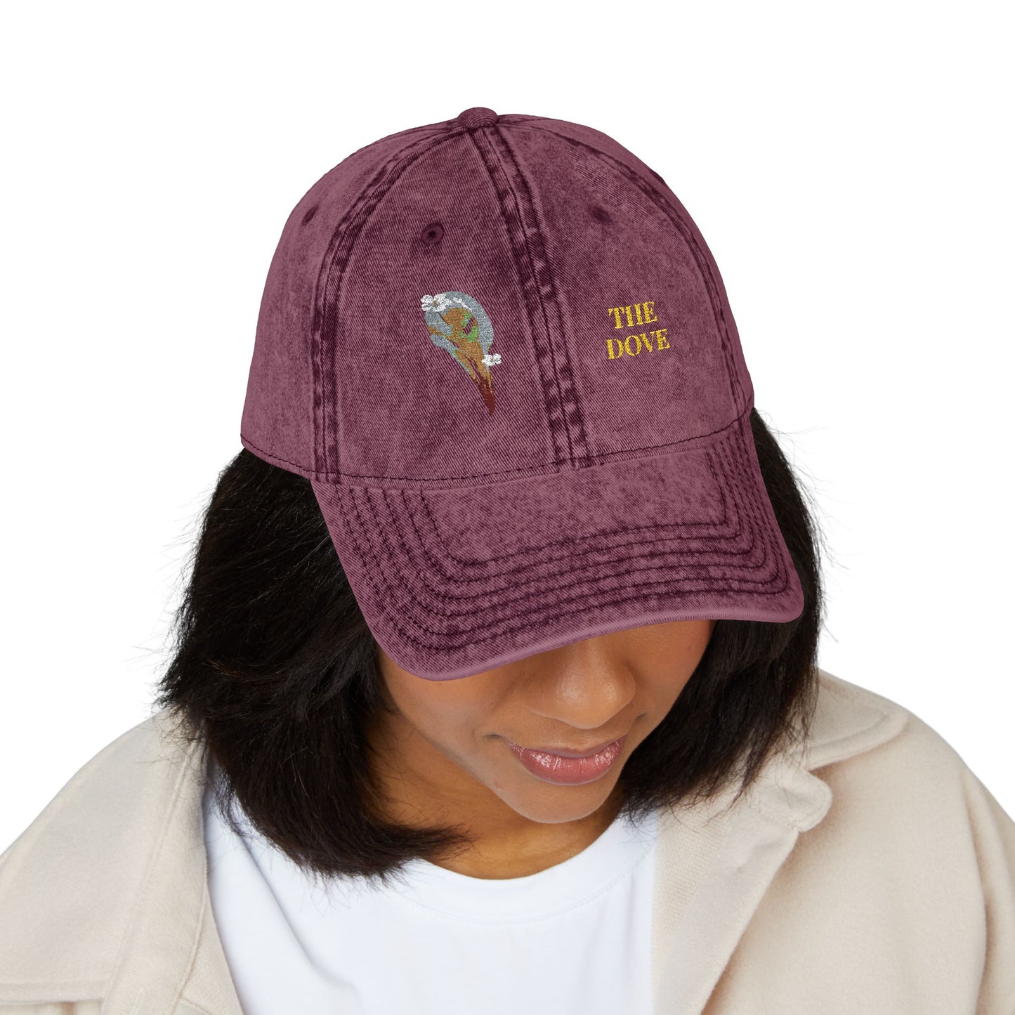 Embroidered Cap - Dove Skull Vintage Design - Death is Beautiful Collection