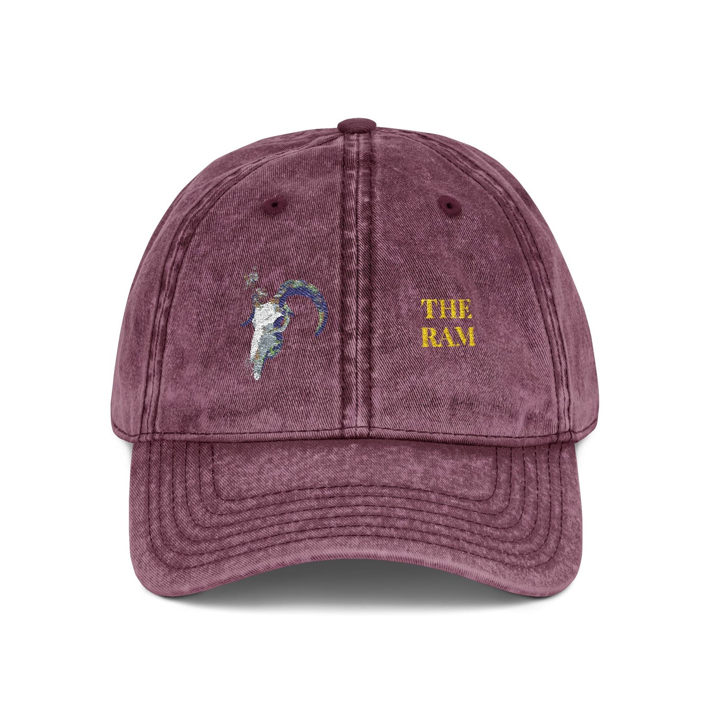 Embroidered Cap - Ram Skull Vintage Design - Death is Beautiful Collection