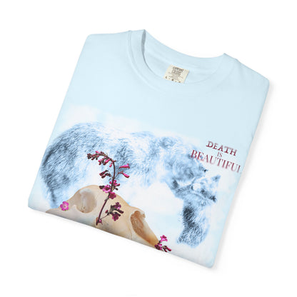 Skull & Bloom T-Shirt — "Death Beautiful" Floral Graphic Tee