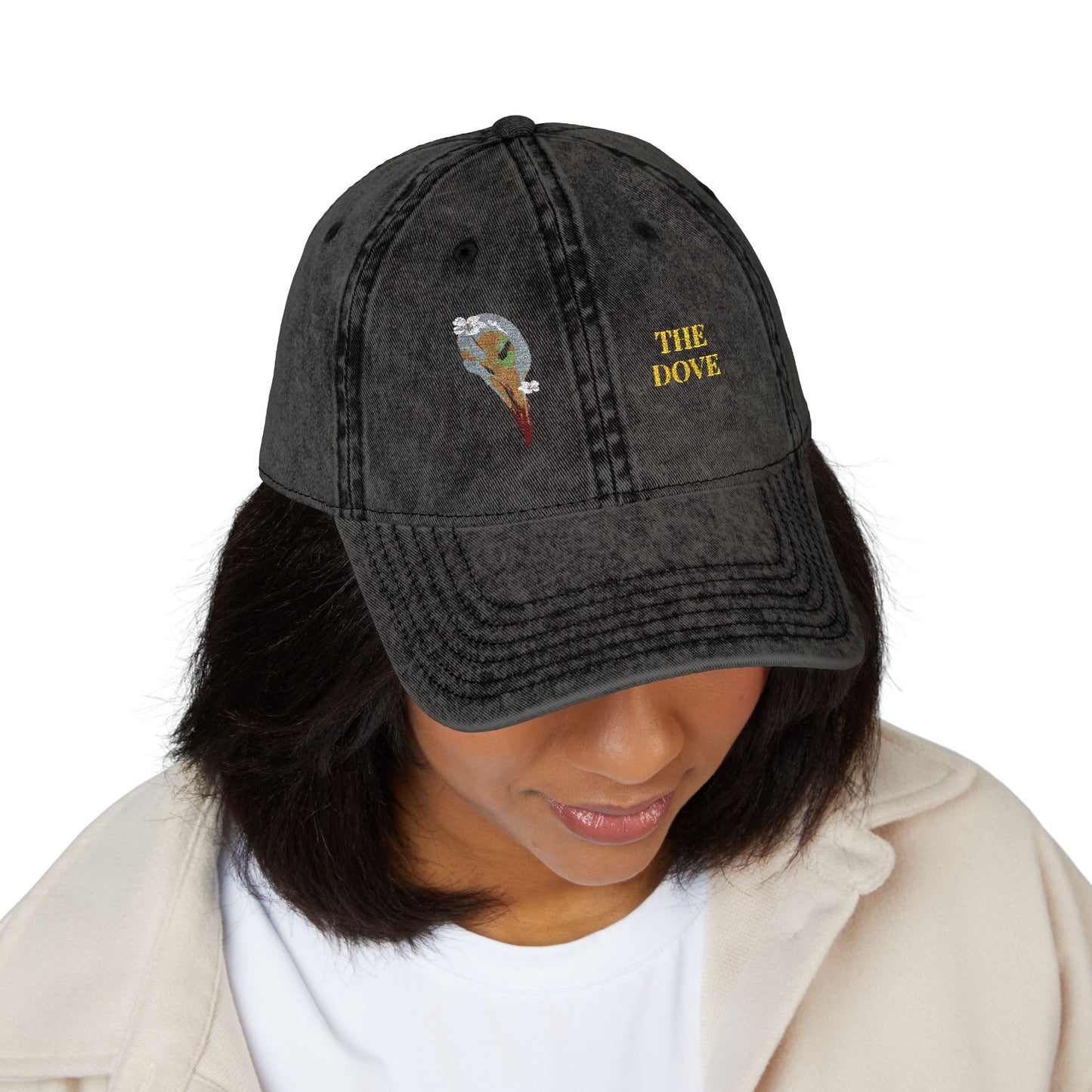 Embroidered Cap - Dove Skull Vintage Design - Death is Beautiful Collection