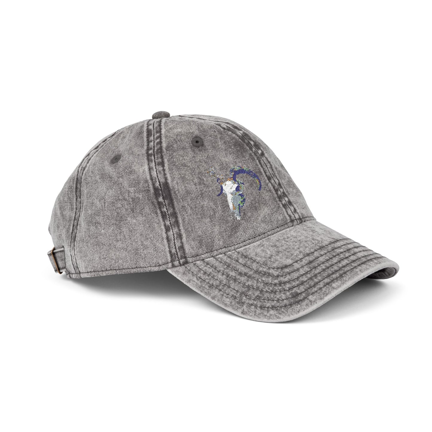 Embroidered Cap - Ram Skull Vintage Design - Death is Beautiful Collection