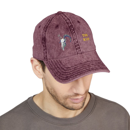 Embroidered Cap - Ram Skull Vintage Design - Death is Beautiful Collection