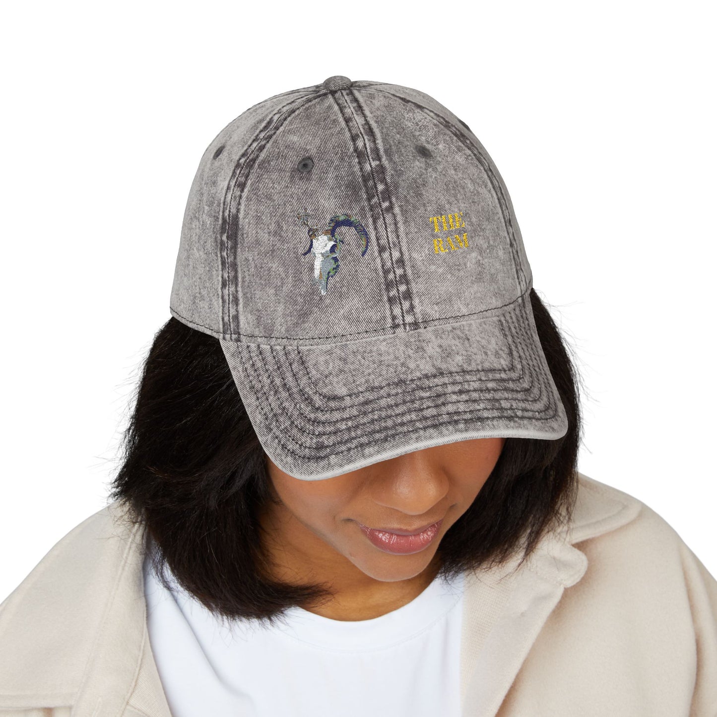 Embroidered Cap - Ram Skull Vintage Design - Death is Beautiful Collection